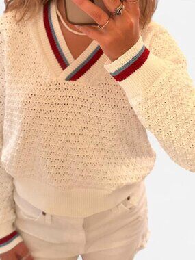 Design History Women's White and Cream Jumper